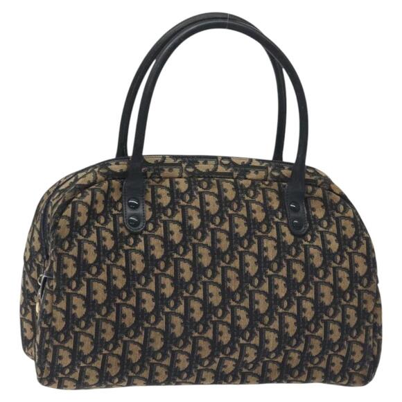 DIOR Trotter Canvas Hand Bag Navy Gold - Picture 1 of 12